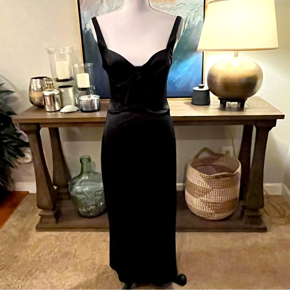 Zara Dresses & Skirts - 2/$60 ZARA Elegant Long Black Satiny Evening Dress size Small S